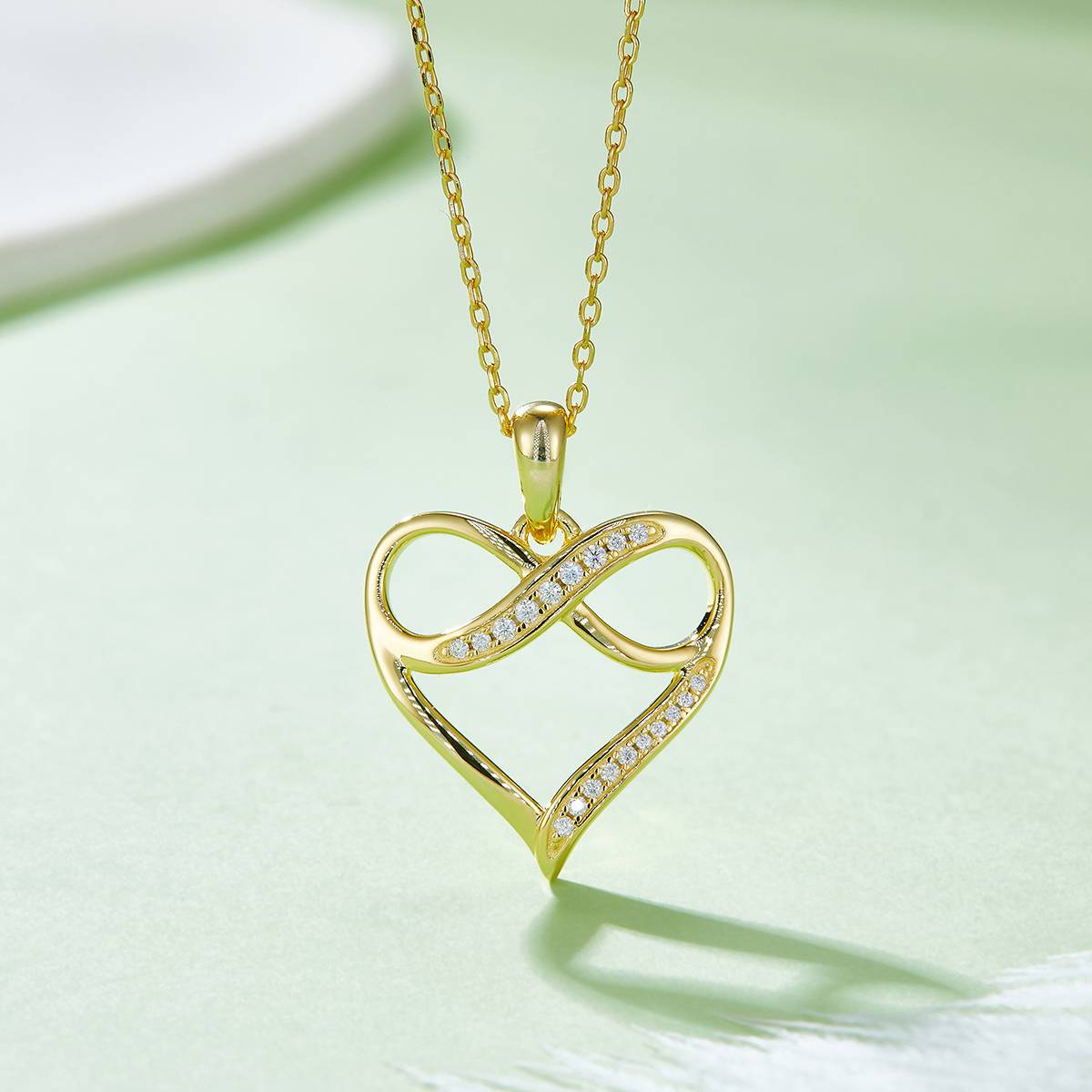 Eslite Infinite Love Pendant S925 Silver Moissanite Grade D 0.1CT